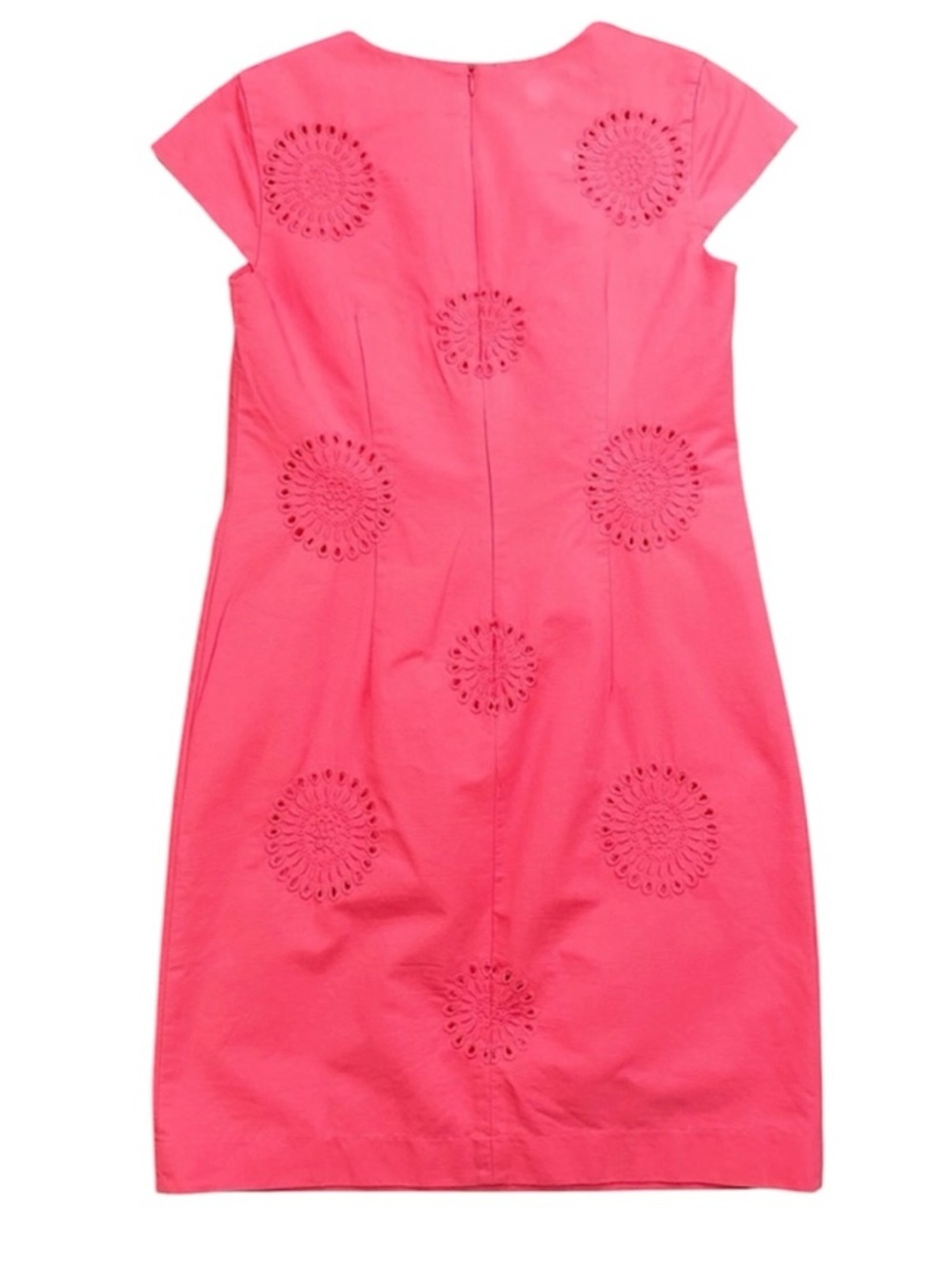 BODEN | Women’s Coral Pink Eyelet Embroidered Midi Dress, US 8 - Picture 2 of 9